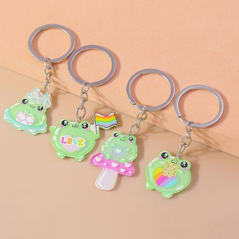 Cute Frog Alloy Plastic Bag Pendant Keychain