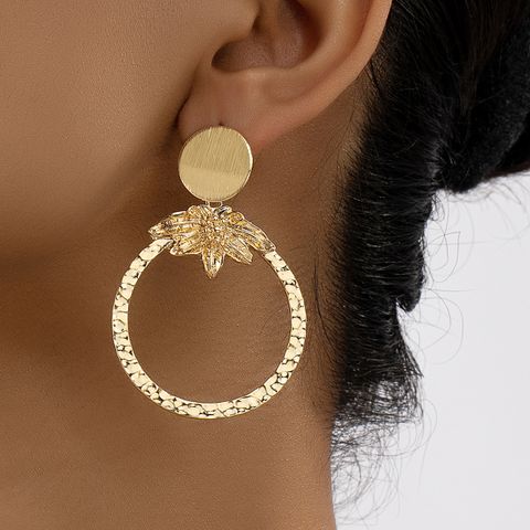 1 Piece 1 Pair Ig Style Simple Style Floral Alloy 14k Gold Plated Drop Earrings