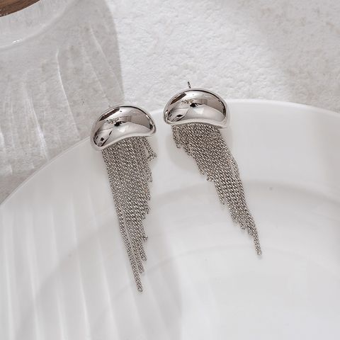 1 Pair Ig Style Geometric Tassel Plating Chain Copper Drop Earrings