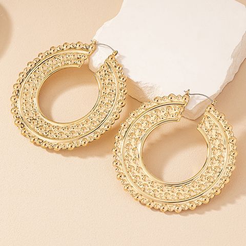 1 Pair Exaggerated Round Plating Alloy Gold Plated Ear Studs