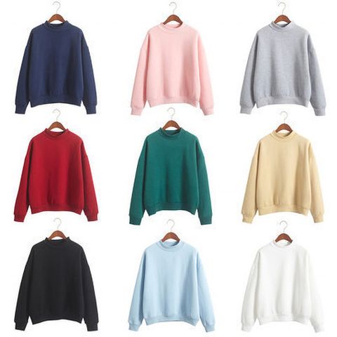 Mujeres Sudadera Manga Larga Sudaderas Unisex Casual Estilo Simple Color Sólido