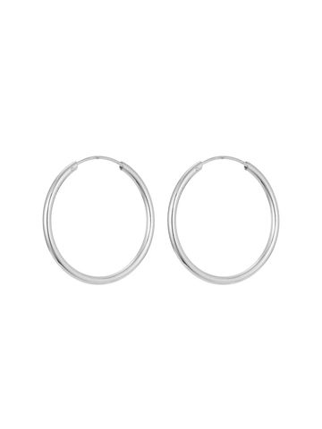 1 Pair Elegant Simple Style Circle Plating Sterling Silver Gold Plated Silver Plated Hoop Earrings