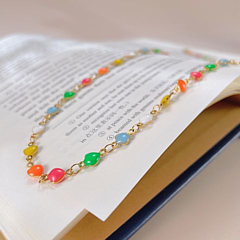 Stainless Steel Bohemian Enamel Colorful No Inlay Necklace