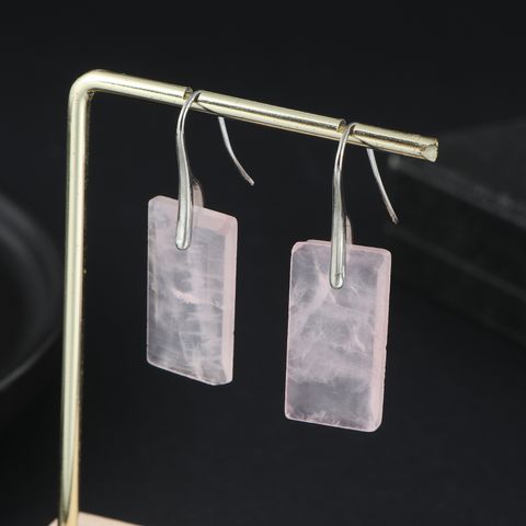 1 Pair Retro Geometric Natural Stone Drop Earrings