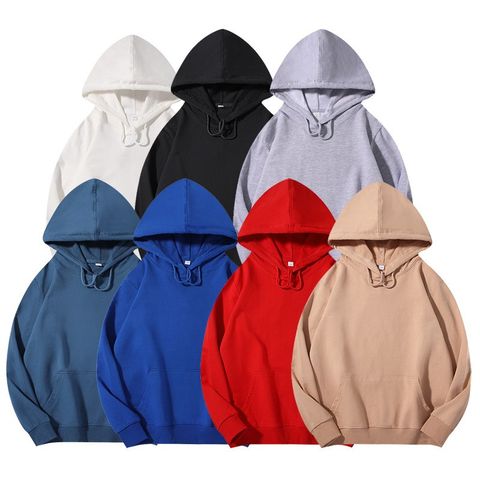 Hombres Sudadera Manga Larga Sudaderas Con Capucha Para Hombre Estilo Simple Color Sólido