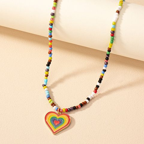 Nordic Style Retro Vacation Heart Shape Alloy Wholesale Necklace