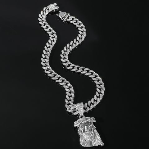 Hip-hop Geometric Alloy Inlay Rhinestones Men's Pendant Necklace Necklace Pendant