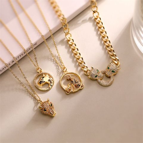 Simple Style Water Droplets Copper Gold Plated Zircon Pendant Necklace In Bulk
