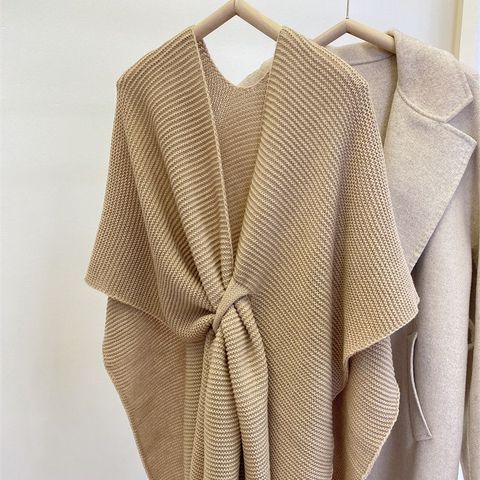 Women's Simple Style Solid Color Imitation Cashmere Shawl