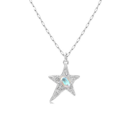 Basic Star Sterling Silver Inlay Zircon Earrings Necklace