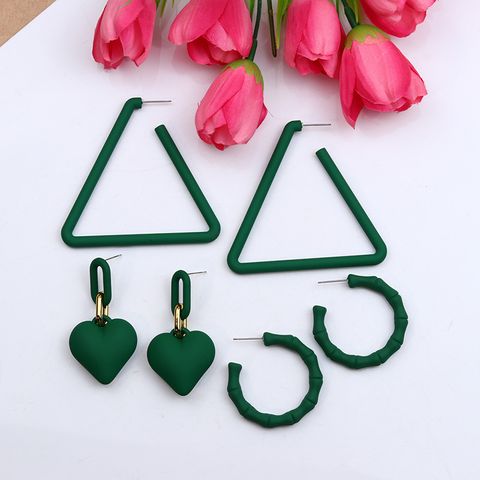 1 Set Simple Style Flower Spray Paint Arylic Drop Earrings