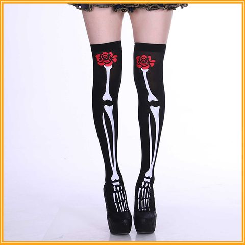 Women's Retro Exaggerated Color Block Cloth Over The Knee Socks A Pair