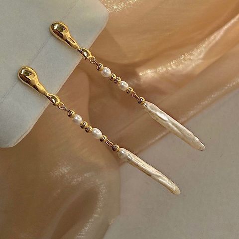 1 Pair Lady Geometric Plating Copper Drop Earrings