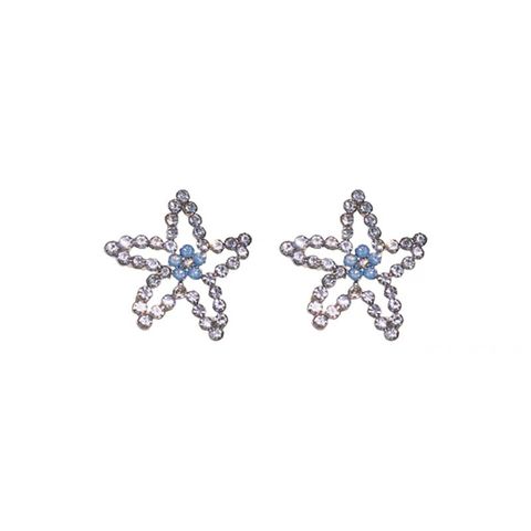 Wholesale Jewelry Elegant Lady Starfish Alloy Zircon Plating Inlay Ear Studs