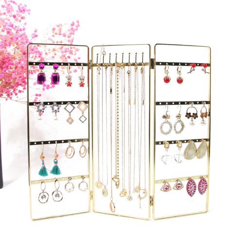 Simple Style Solid Color Metal Iron Wrought Iron Jewelry Rack