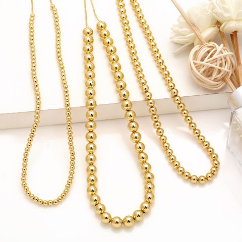 Vintage Style Round Copper Plating 18k Gold Plated Necklace