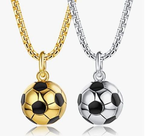 Fashion Football Titanium Steel Stoving Varnish Pendant Necklace 1 Piece