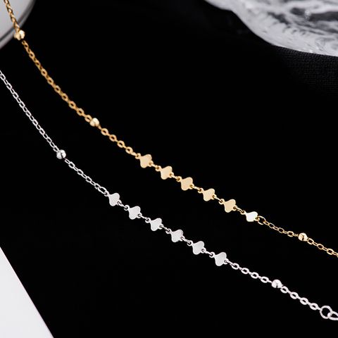 Casual Elegant Sweet Round Sterling Silver Plating Gold Plated Silver Plated Necklace