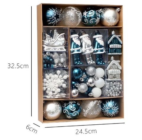 Christmas Cute Santa Claus Ball Snowflake Plastic Party Hanging Ornaments