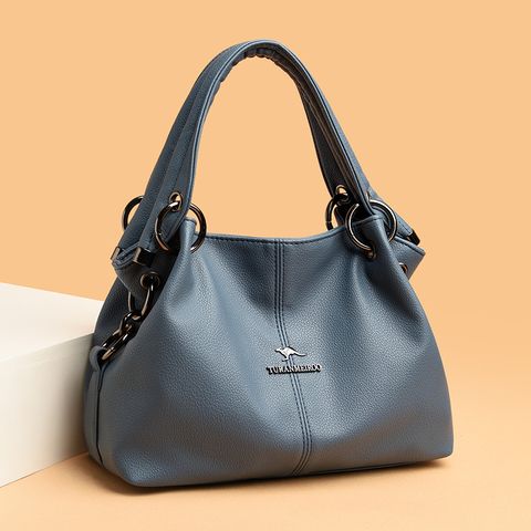 Women's All Seasons Leather Solid Color Elegant Vintage Style Square Open Handbag