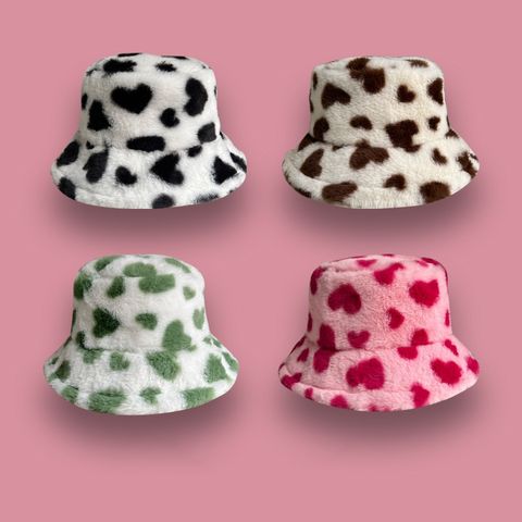 Women's Vintage Style Heart Shape Curved Eaves Bucket Hat