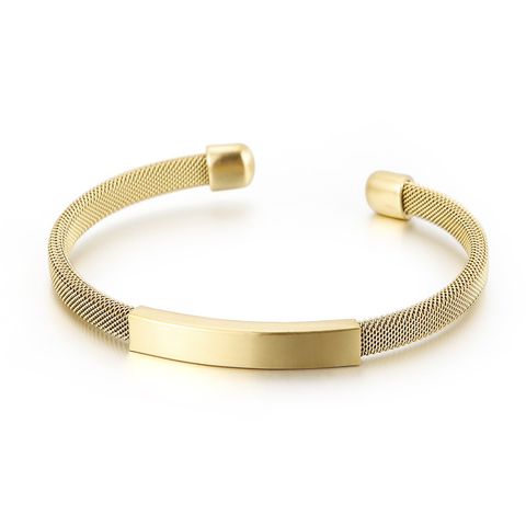 Hip-Hop Modern Style Geometric Titanium Steel Plating 18K Gold Plated Men'S Cuff Bracelets