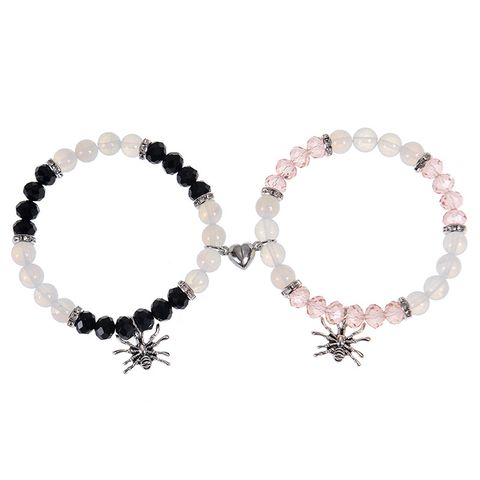 Classic Style Spider Artificial Crystal Agate Metal Beaded Women's Bracelets