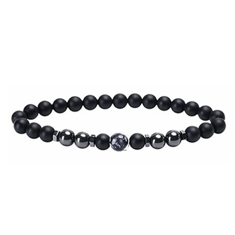 Classic Style Round Natural Stone Frosted Stone Beaded Bracelets