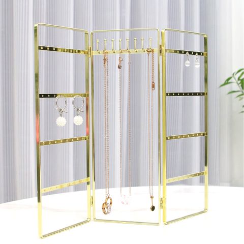 Simple Style Solid Color Metal Iron Wrought Iron Jewelry Rack