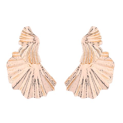 Wholesale Jewelry Lady Ginkgo Leaf Alloy Gold Plated Silver Plated Plating Ear Studs