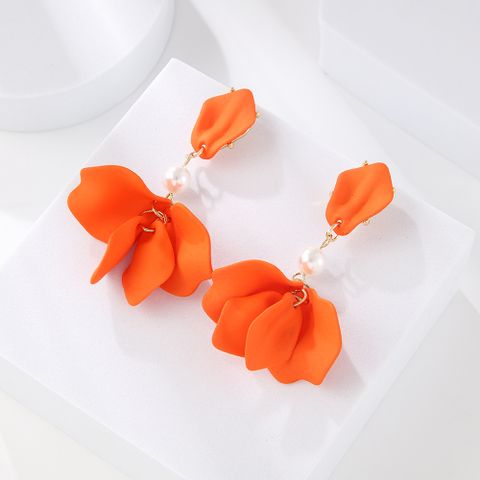 1 Pair Simple Style Leaf Stoving Varnish Arylic Drop Earrings