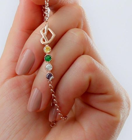 Sweet Heart Shape Alloy Plating Inlay Artificial Gemstones Women's Bracelets