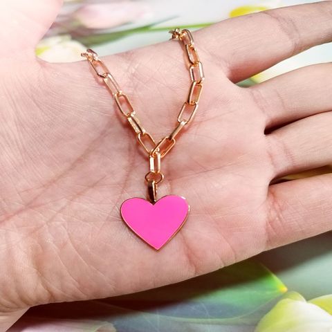 Retro Heart Shape Alloy Enamel Plating Women's Pendant Necklace