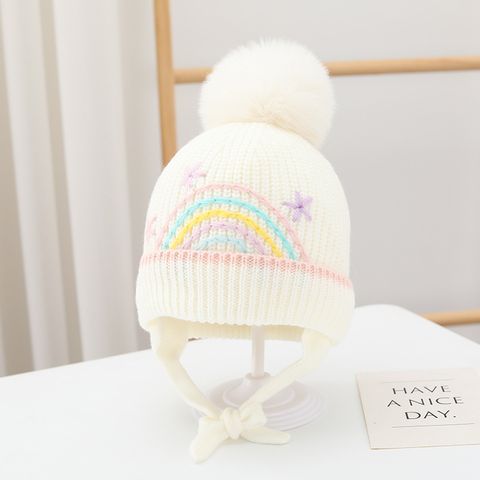 Children Unisex Cartoon Style Cute Simple Style Rainbow Wool Cap