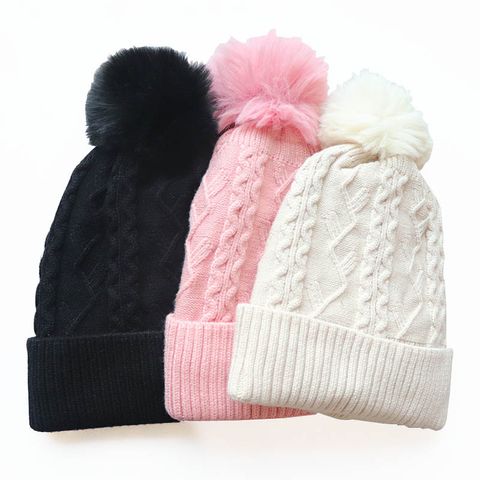 Women's Simple Style Solid Color Crimping Wool Cap