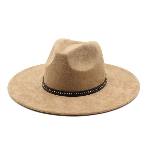Unisex Vintage Style Ethnic Style Solid Color Flat Eaves Fedora Hat
