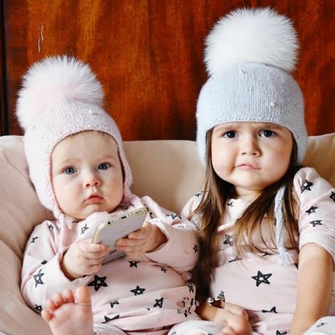 Children Unisex Elegant Lady Solid Color Wool Cap