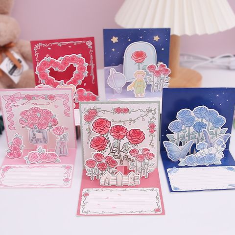 Valentine's Day Cute Flower Paper Daily Card