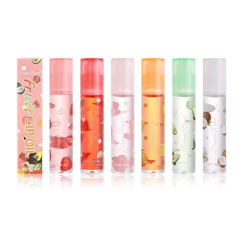 Casual Cute Letter Fruit Plastic Lip Gloss