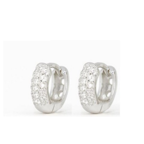 Fashion Geometric Sterling Silver Zircon Hoop Earrings 1 Pair