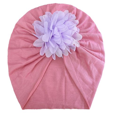 Children Unisex Solid Color Flower Pleated Baby Hat