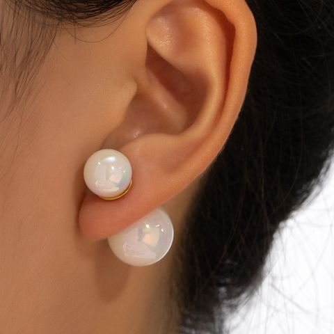 1 Pair IG Style Simple Style Solid Color Imitation Pearl Ear Studs