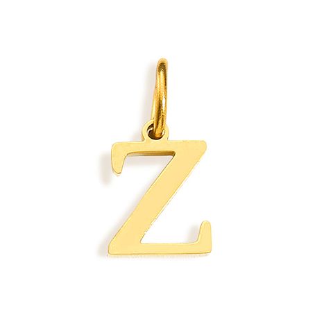 1 Piece Stainless Steel 14K Gold Plated Letter Polished Pendant