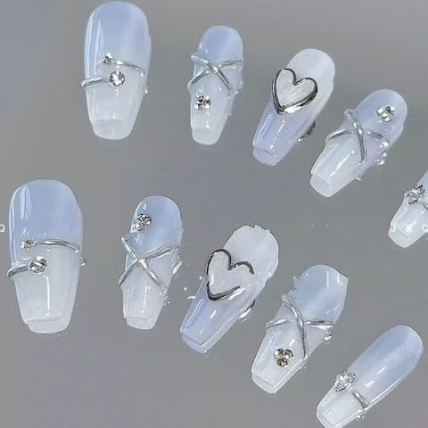 Sweet Classic Style Heart Shape Plastic Nail Patches 1 Set