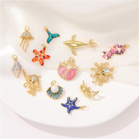 Casual Starfish Copper Plating 14k Gold Plated Jewelry Accessories