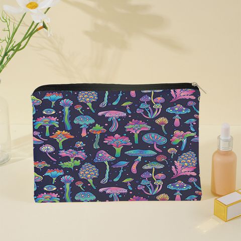 Basic Printing Flannel Square Makeup Bags