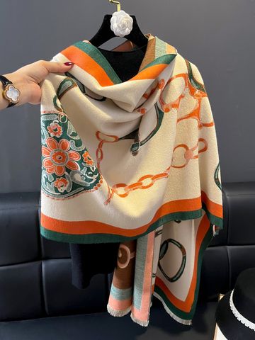 Women's Simple Style Printing Imitation Cashmere Scarf