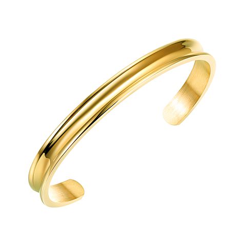 Cute Simple Style Classic Style C Shape Stainless Steel Plating Rose Gold Plated Gold Plated Women's Men's Bangle