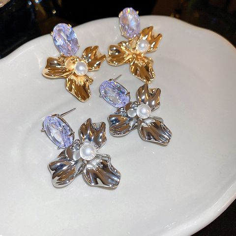 Wholesale Jewelry Elegant Vintage Style Flower Alloy Drop Earrings