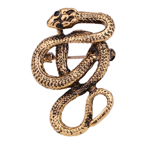 Business Classic Style Snake Zinc Stoving Varnish Men's Brooches